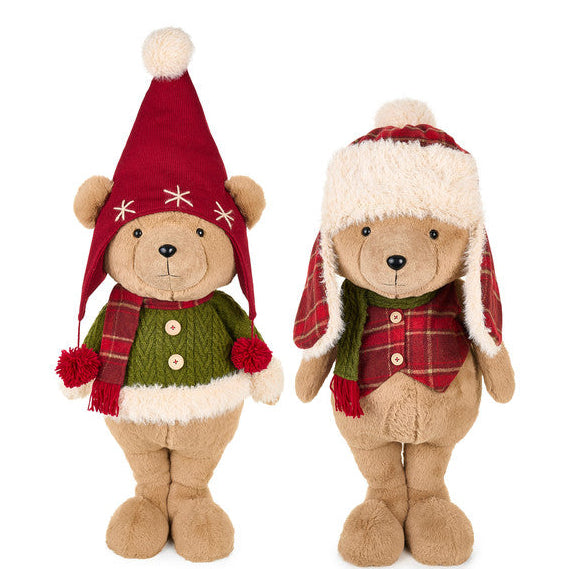 NUVOLE DI STOFFA Orsetto Peluche Natalizio 87cm con Cappello