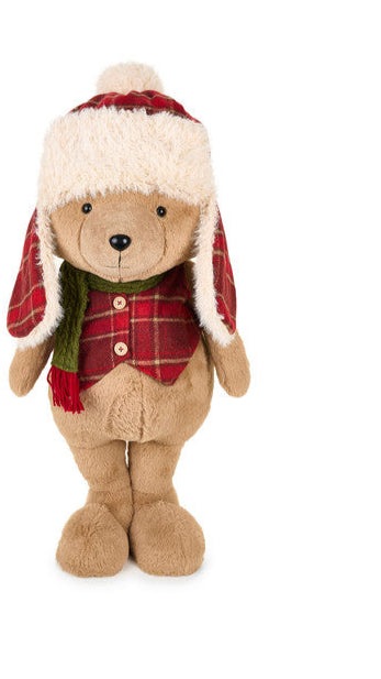 NUVOLE DI STOFFA Orsetto Peluche Natalizio 87cm con Cappello