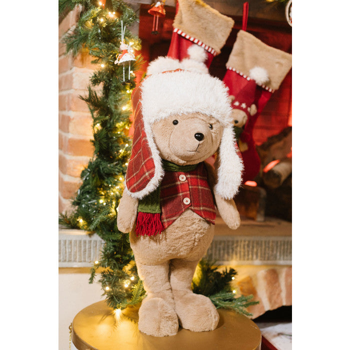 NUVOLE DI STOFFA Orsetto Peluche Natalizio 87cm con Cappello