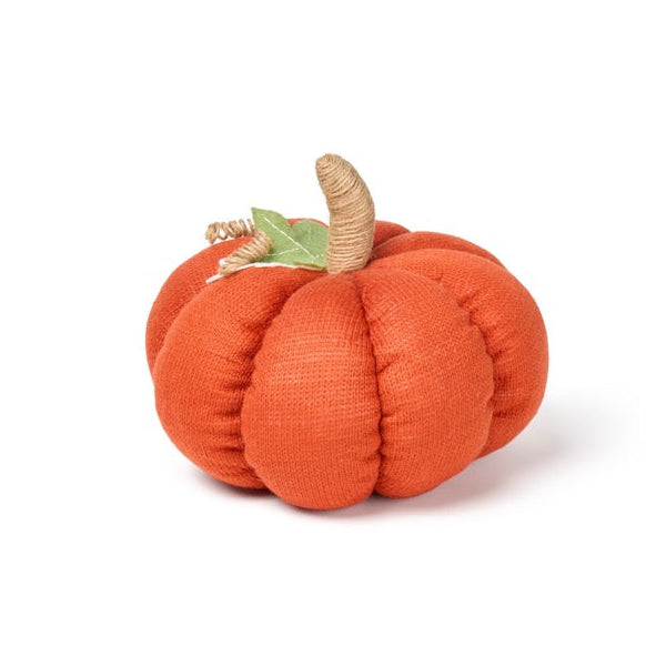NUVOLE DI STOFFA Zucca Decorativa in Tessuto Arancione Terracotta 22x22x18 cm
