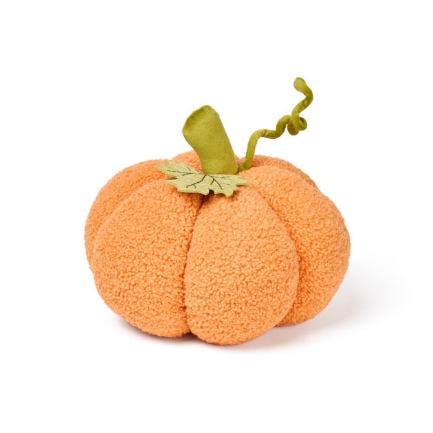 NUVOLE DI STOFFA Zucca Decorativa in Bouclé Arancione 23x23x21 cm