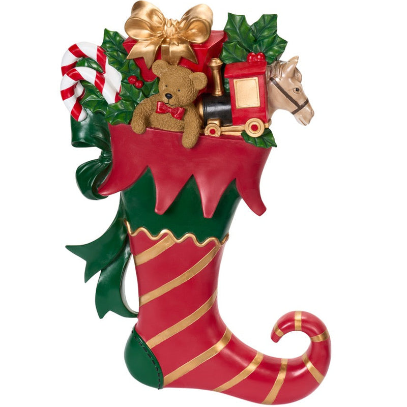 NUVOLE DI STOFFA Decoro Calza di Natale con Regali in Resina