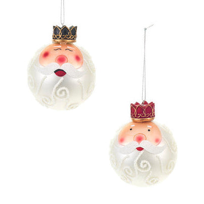 NUVOLE DI STOFFA Pallina Babbo Natale con Corona