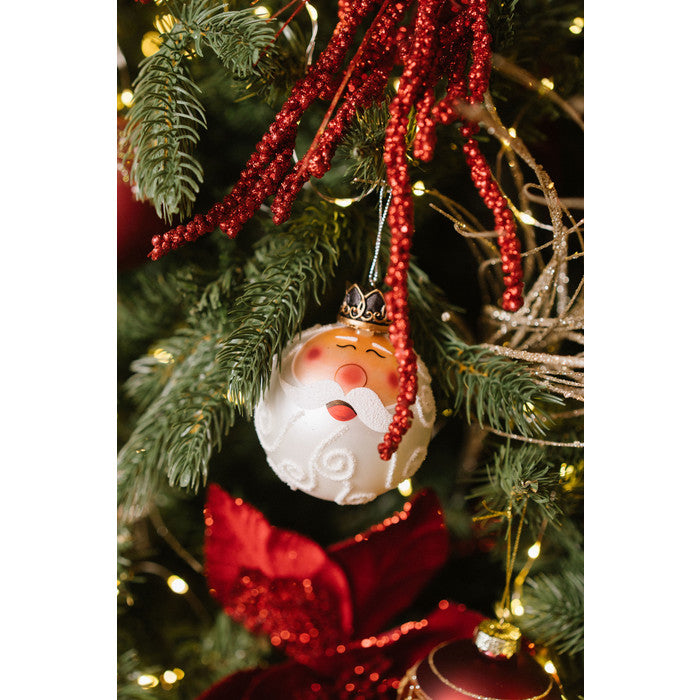 NUVOLE DI STOFFA Pallina Babbo Natale con Corona