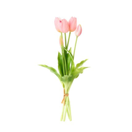 NUVOLE DI STOFFA Set 5 Tulipani Artificiali Rosa Sfumato
