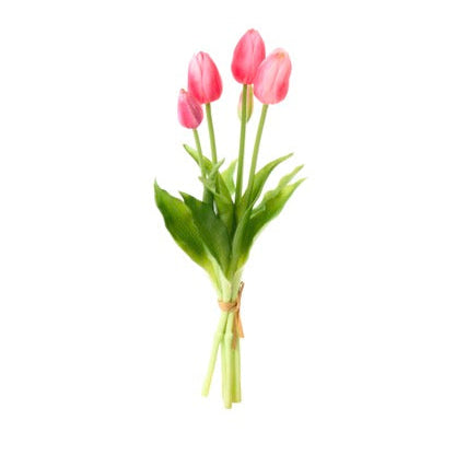 NUVOLE DI STOFFA Set 5 Tulipani Artificiali Rosa-Fucsia
