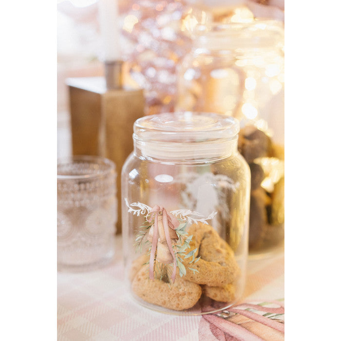 NUVOLE DI STOFFA Barattolo Piccolo in Vetro Boro con Campane " DARLING "