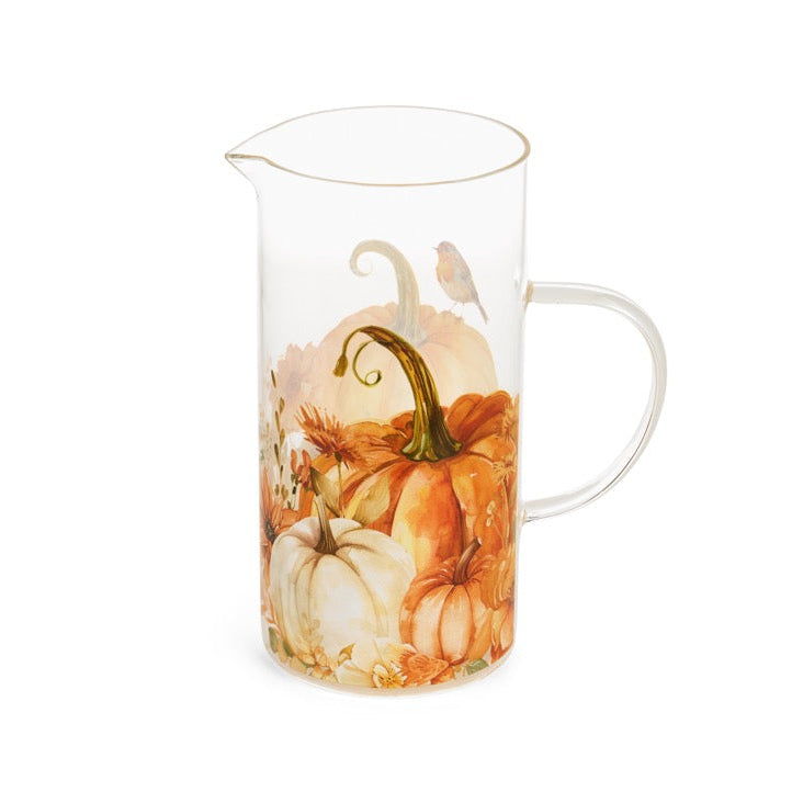 NUVOLE DI STOFFA Brocca in Vetro Borosilicato con Zucche “RACCONTI D’AUTUNNO” 1200 ml