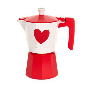 NUVOLE DI STOFFA Caffettiera Cuore Rosso