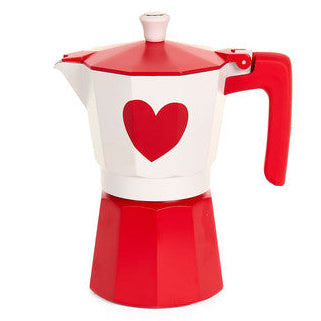 NUVOLE DI STOFFA Caffettiera Cuore Rosso