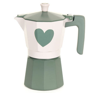 NUVOLE DI STOFFA Caffettiera Cuore Verde