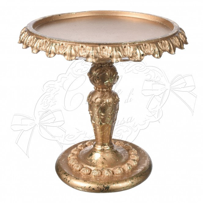 COCCOLE DI CASA Alzatina Mini Oro Sbiancato in Resina "NATALE CLASSICO"