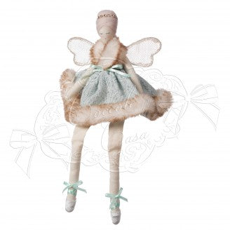 COCCOLE DI CASA Bambola Ballerina Seduta "CLEER" in Tessuto