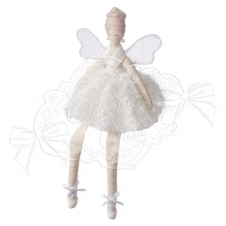 COCCOLE DI CASA Bambola Ballerina Seduta "CLEER" in Tessuto