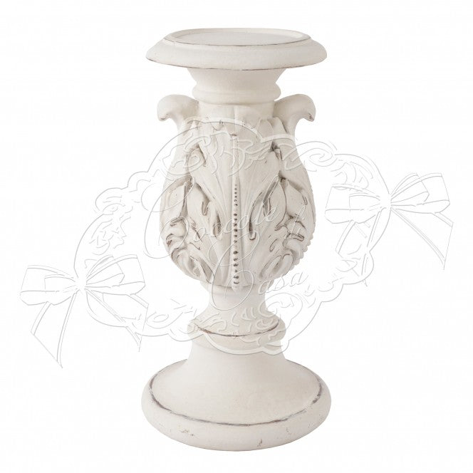 COCCOLE DI CASA Porta Candela Leaf In Resina 10.5x20 cm