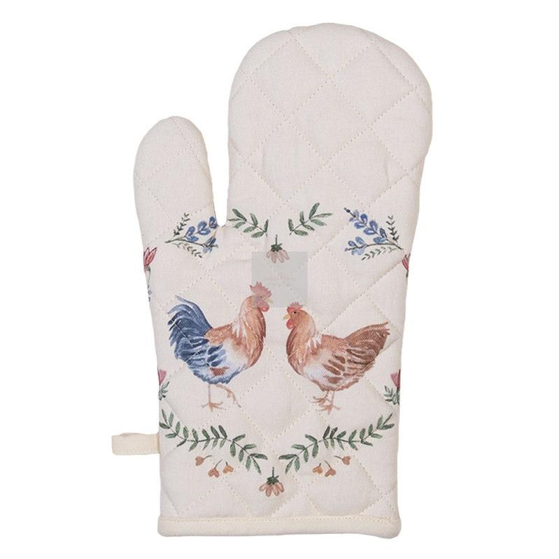 CLAYRE & EEF Guantone Beige Con Gallo e Gallina In Cotone