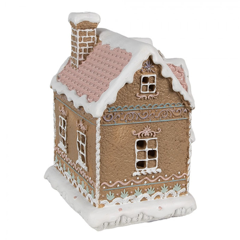 CLAYRE & EEF Casa Pan di Zenzero con Led in Ceramica Marrone