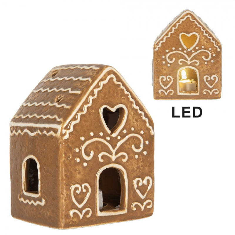 CLAYRE & EEF Casetta Pan di Zenzero in Ceramica con Led