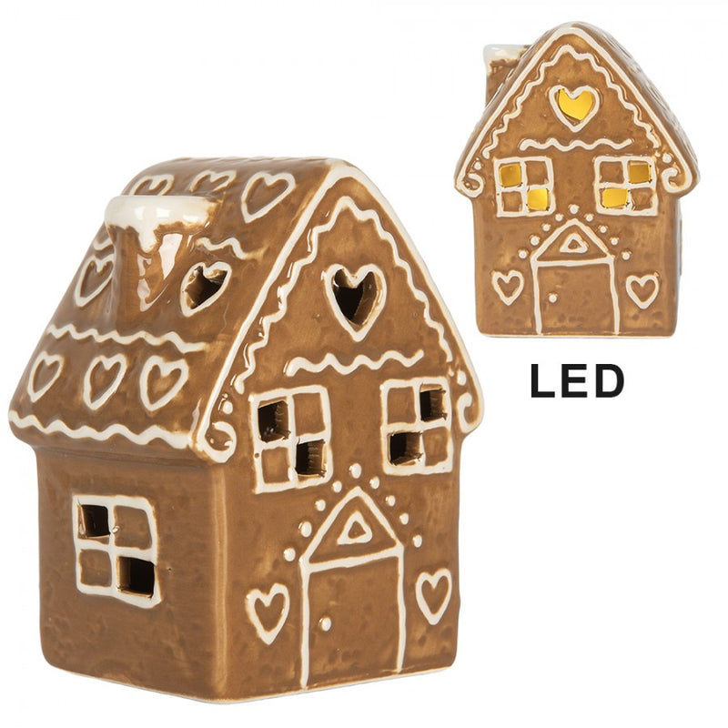 CLAYRE & EEF Casetta Pan di Zenzero in Ceramica con Led