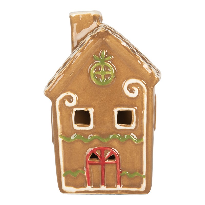 CLAYRE & EEF Casetta Pan di Zenzero con Led in Ceramica Marrone