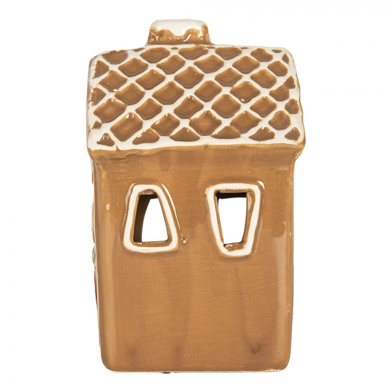 CLAYRE & EEF Casetta Pan di Zenzero con Led in Ceramica Marrone