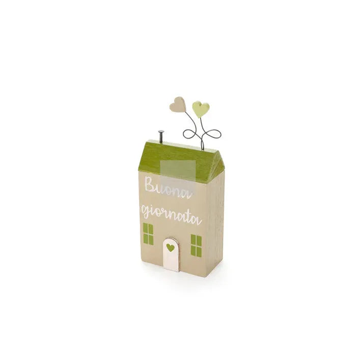 NUVOLE DI STOFFA Casetta in Legno "Buona Giornata"