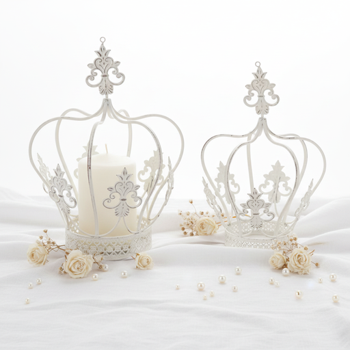 Corona Portacandela Bianco Shabby