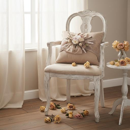 Cuscino su sedia vintage shabby chic
