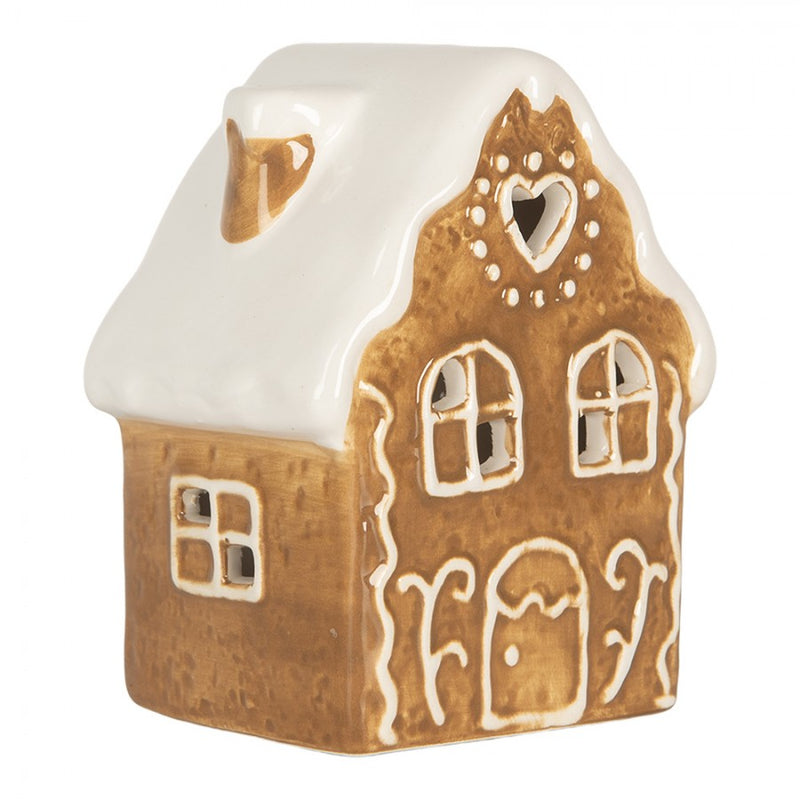 CLAYRE & EEF Casetta Marrone in Ceramica con Led