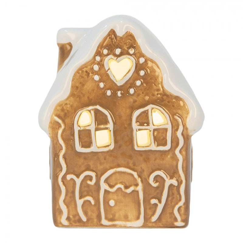 CLAYRE & EEF Casetta Marrone in Ceramica con Led