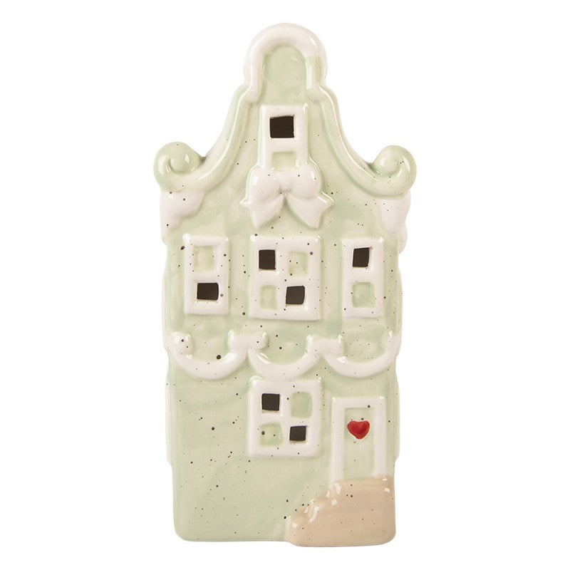 CLAYRE & EEF Casetta Verde in Ceramica con Led