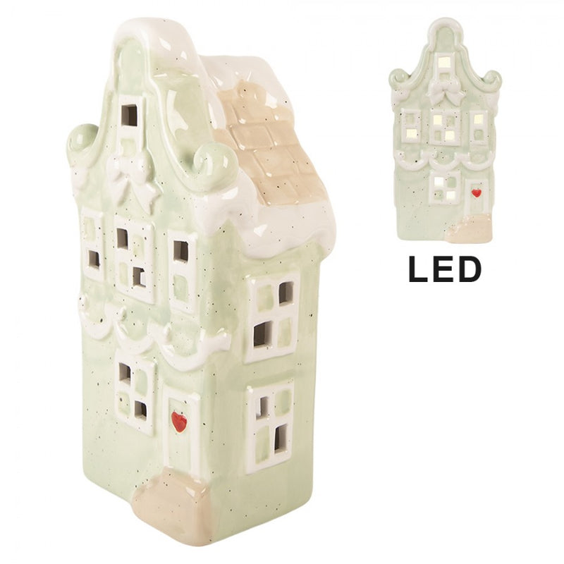 CLAYRE & EEF Casetta Verde in Ceramica con Led