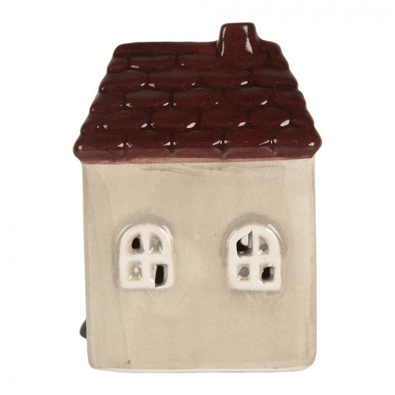 CLAYRE & EEF Casetta Beige e Rossa in Ceramica con Led