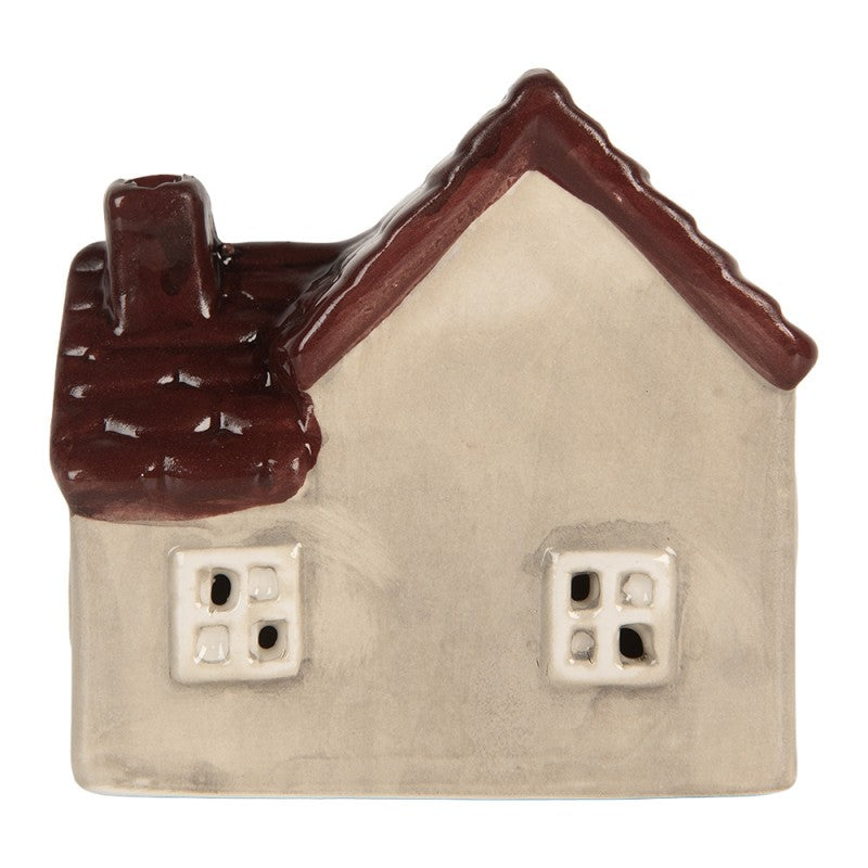 CLAYRE & EEF Casetta Beige e Rossa in Ceramica con Led