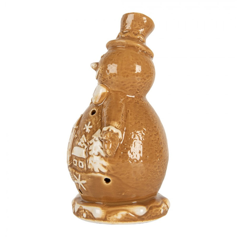 CLAYRE & EEF Pupazzo di Neve Pan di Zenzero Marrone in Ceramica