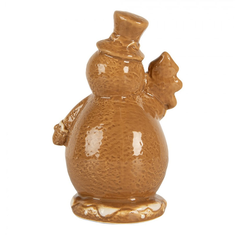 CLAYRE & EEF Pupazzo di Neve Pan di Zenzero Marrone in Ceramica