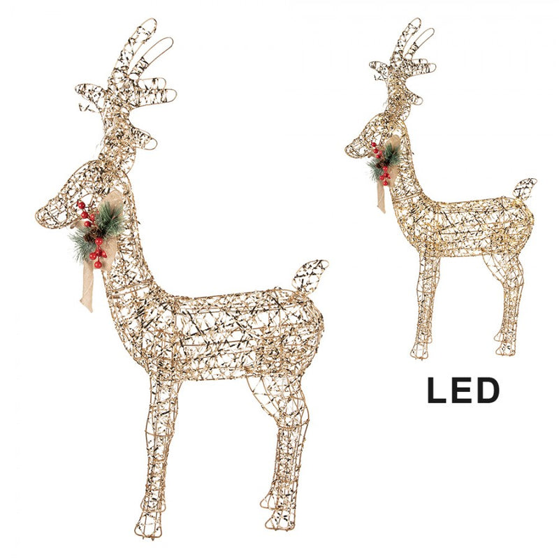 CLAYRE & EEF Renna Natalizia in Metallo con Led