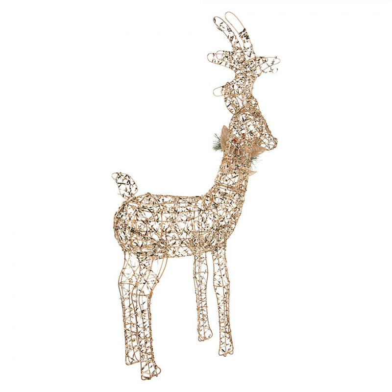 CLAYRE & EEF Renna Natalizia in Metallo con Led