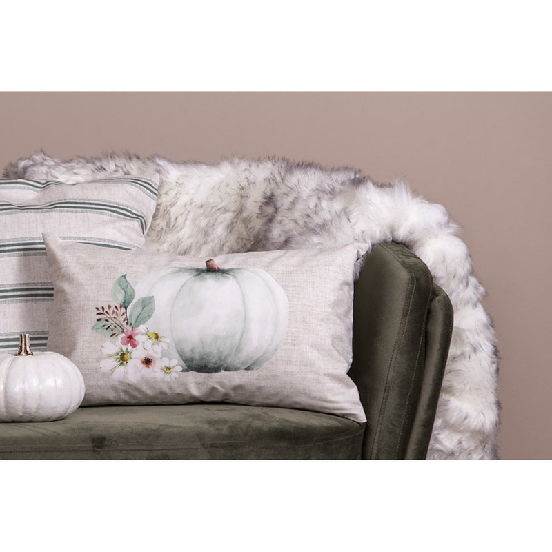 CLAYRE & EEF Federa Cuscino in Vellutino con Zucca e Fiori Double Face