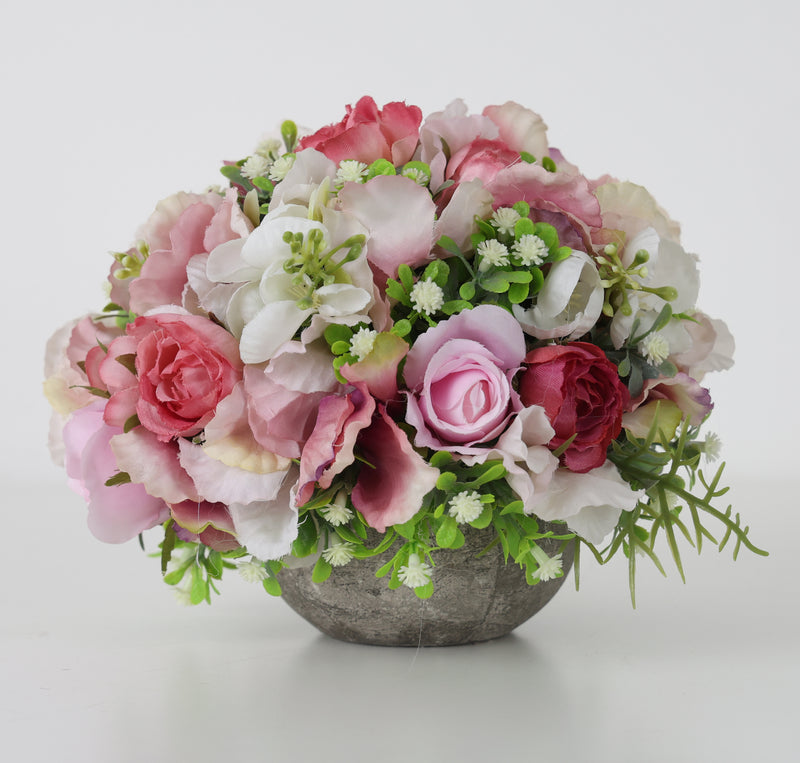 FIORI DI LENA Vasetto con Decoro Floreale e Scatola