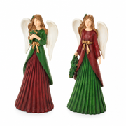 Angeli natalizi con stella e alberello, abiti verdi e bordeaux e ali chiare
Nuvole di Stoffa
Due varianti affiancate su fondo bianco