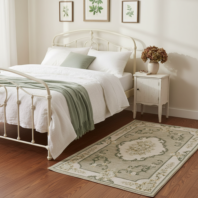 BLANC MARICLÒ Tappeto in Cotone "DORIA" Verde