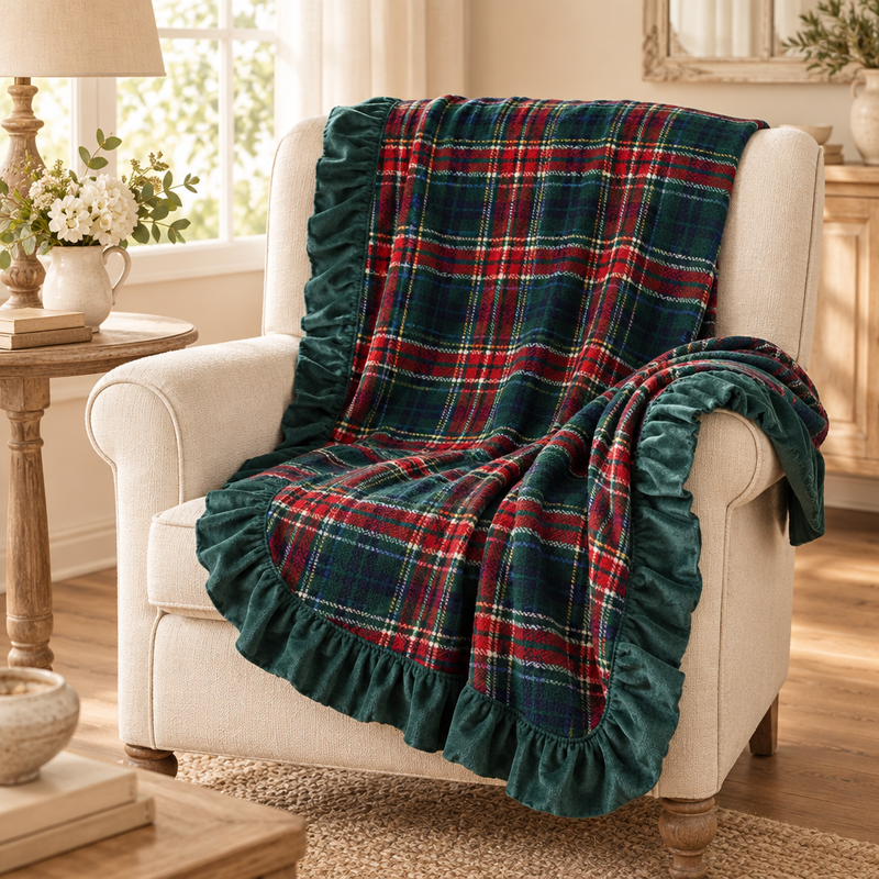 BLANC MARICLÒ Plaid Tartan Con Gala Assortito