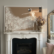 Dettaglio tecnica a rilievo quadro Ballerina Art Maiora dipinto artigianale italiano shabby chic