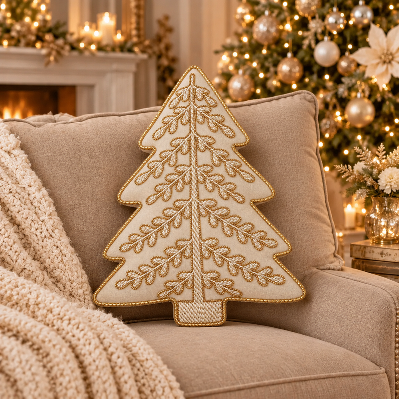BLANC MARICLÒ Cuscino Albero con Ricami e Perline Assortito