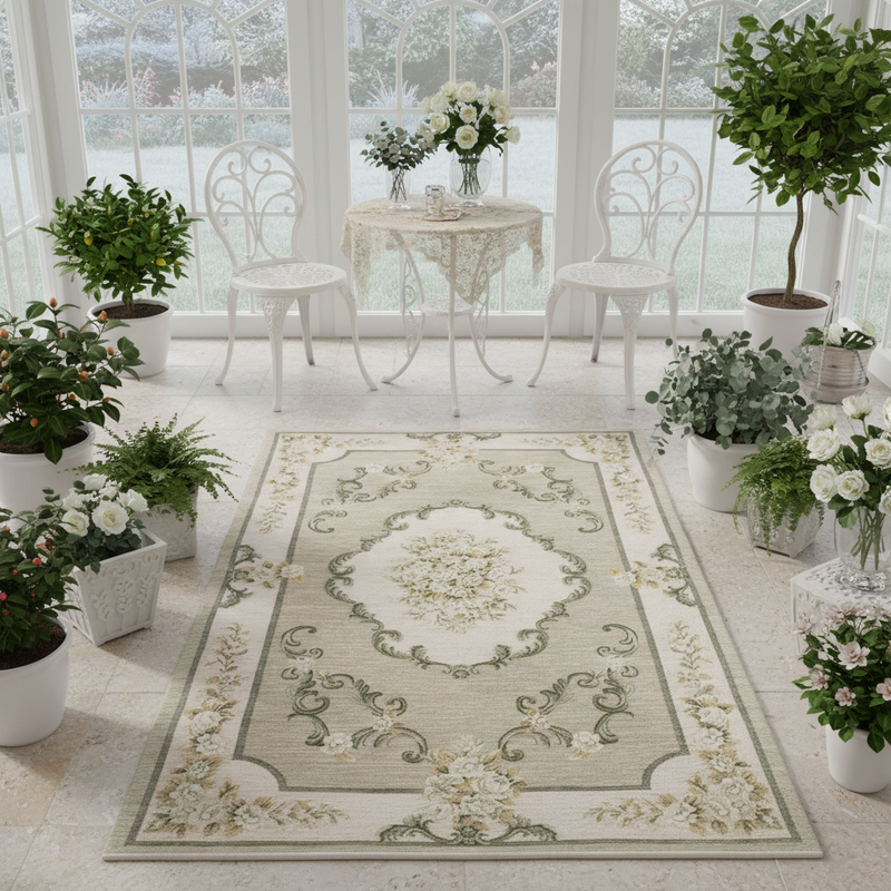 BLANC MARICLÒ Tappeto in Cotone "DORIA" Verde