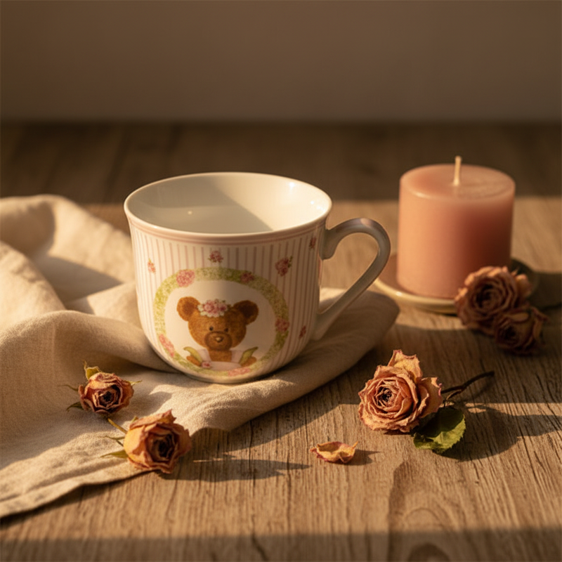 NUVOLE DI STOFFA Tazza in Porcellana Orsetto Sweet Bear Shabby Chic