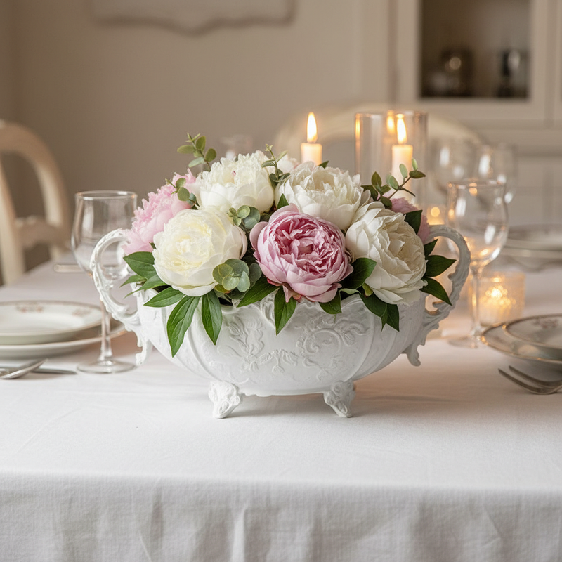 COCCOLE DI CASA Centrotavola "NIVES" Bianco