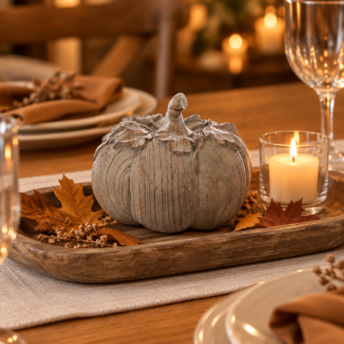 Blanc Mariclò Zucca Decorativa in Resina "Ottavia"