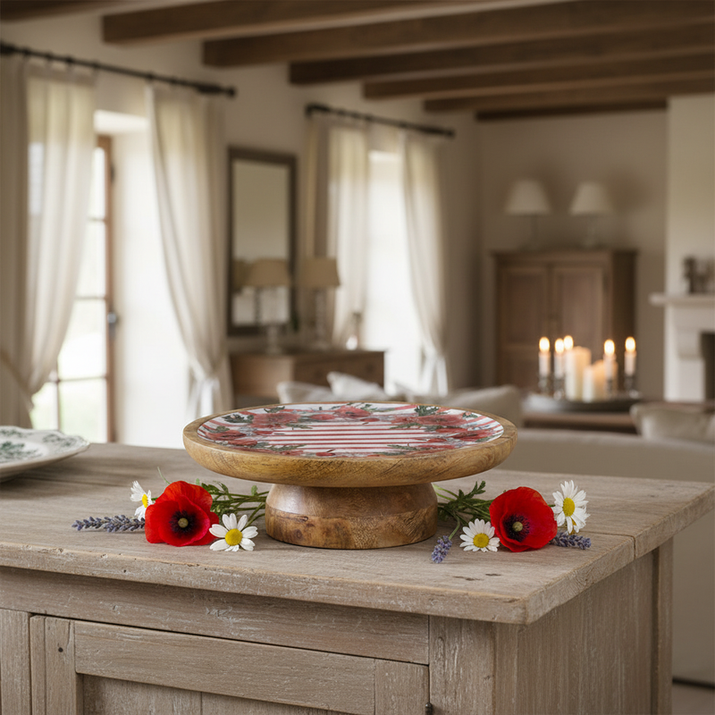 BLANC MARICLÒ Alzatina con Stampa Floreale " COQUELICOT "